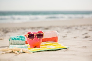spaarpot op het strand